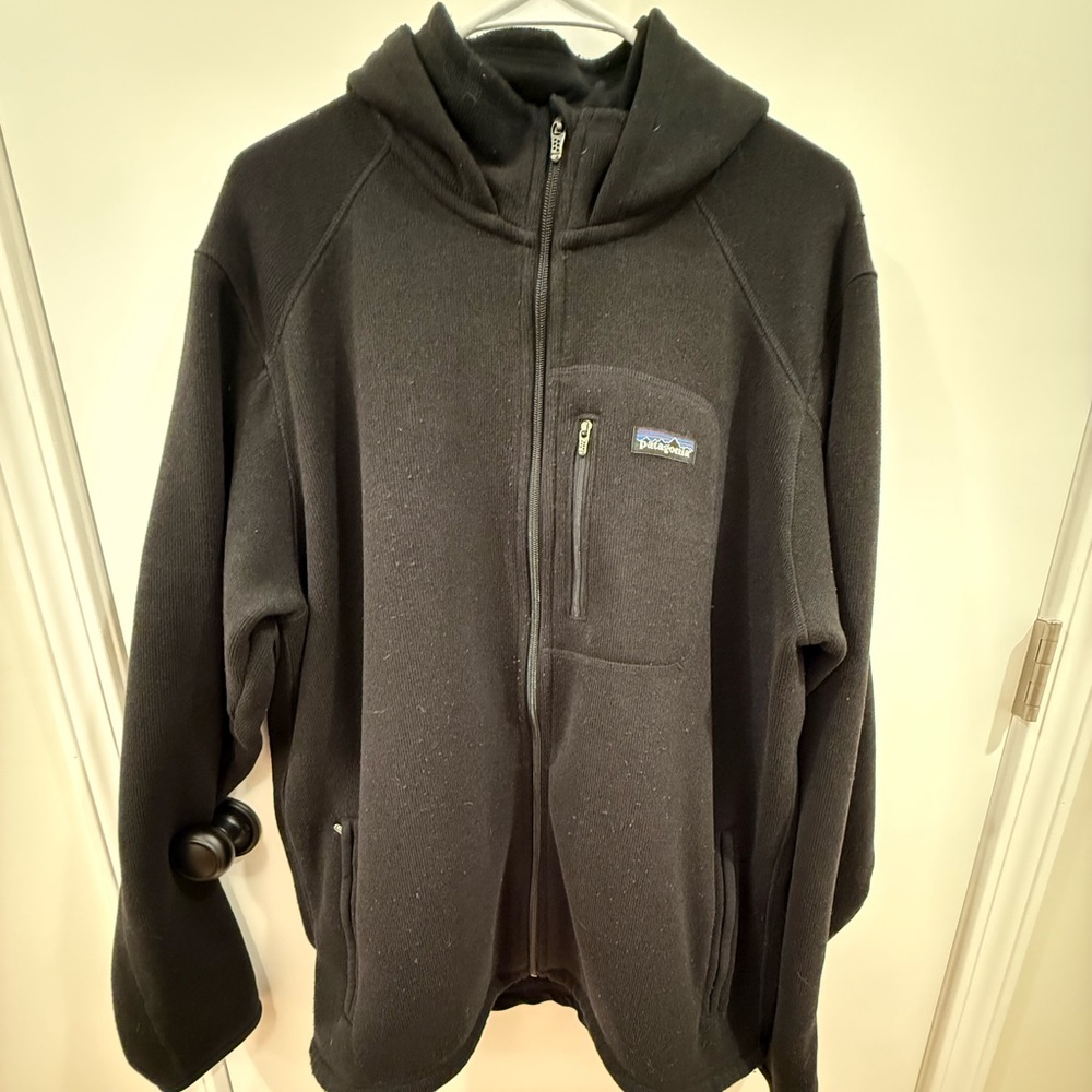 Patagonia Better Sweater Hooded Black Fleece Jacket Vintage